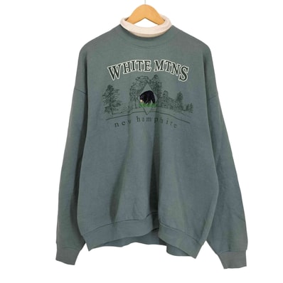 90s USA製 WHITE MTNS レイヤードネックスウェット【1143626225668】