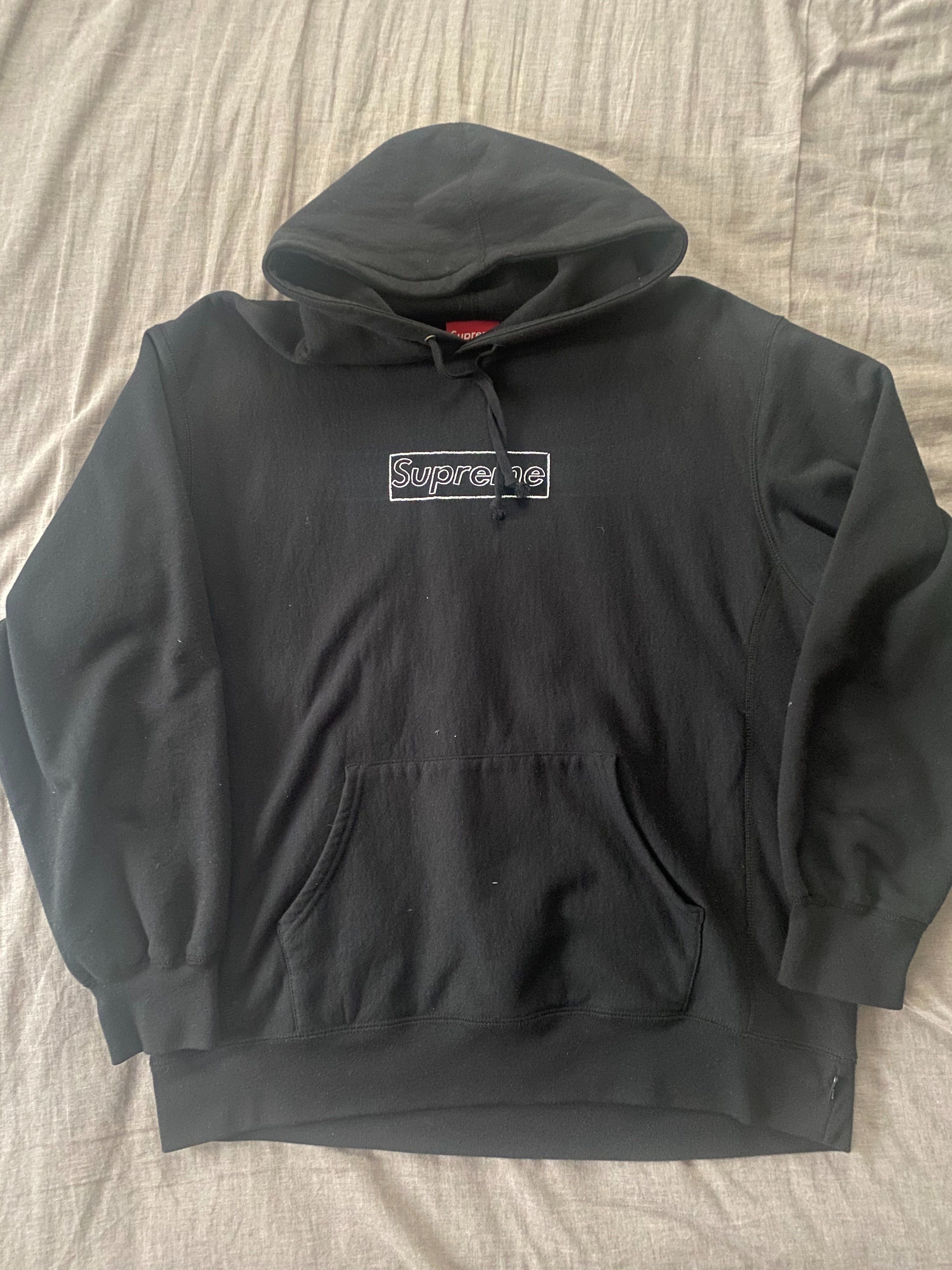 Supreme KAWS Chalk Logo Hooded Sweatshirt "Black"(2021)