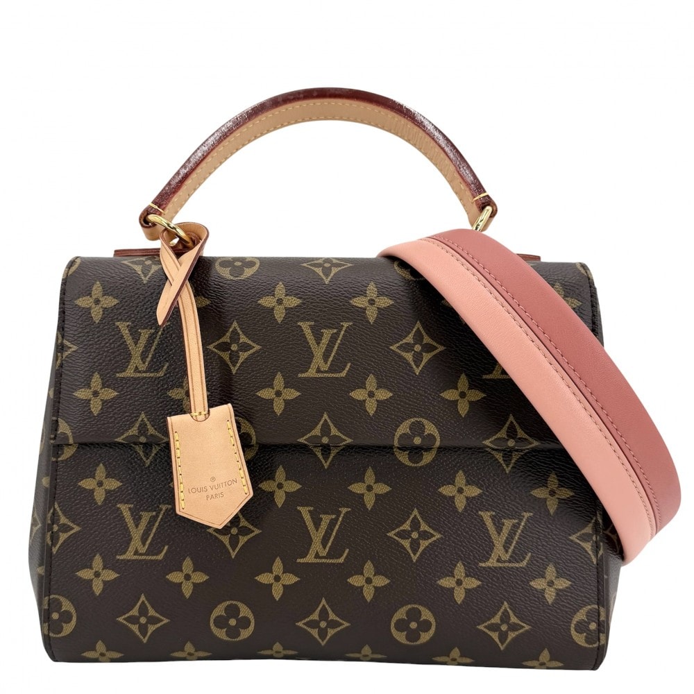 LOUIS VUITTON ルイヴィトン ハンドバッグ 肩掛け 斜め掛け モノグラム クリュニーBB かばん M42738 PVC ブラウン 茶 ピンク ゴールド金具 レディース 美品【中古品】