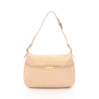 フェンディ FENDI ズッキーノ ショルダーバッグ バッグ PVCコーティングキャンバス レザー レディース ベージュ系 8BT206 【中古】