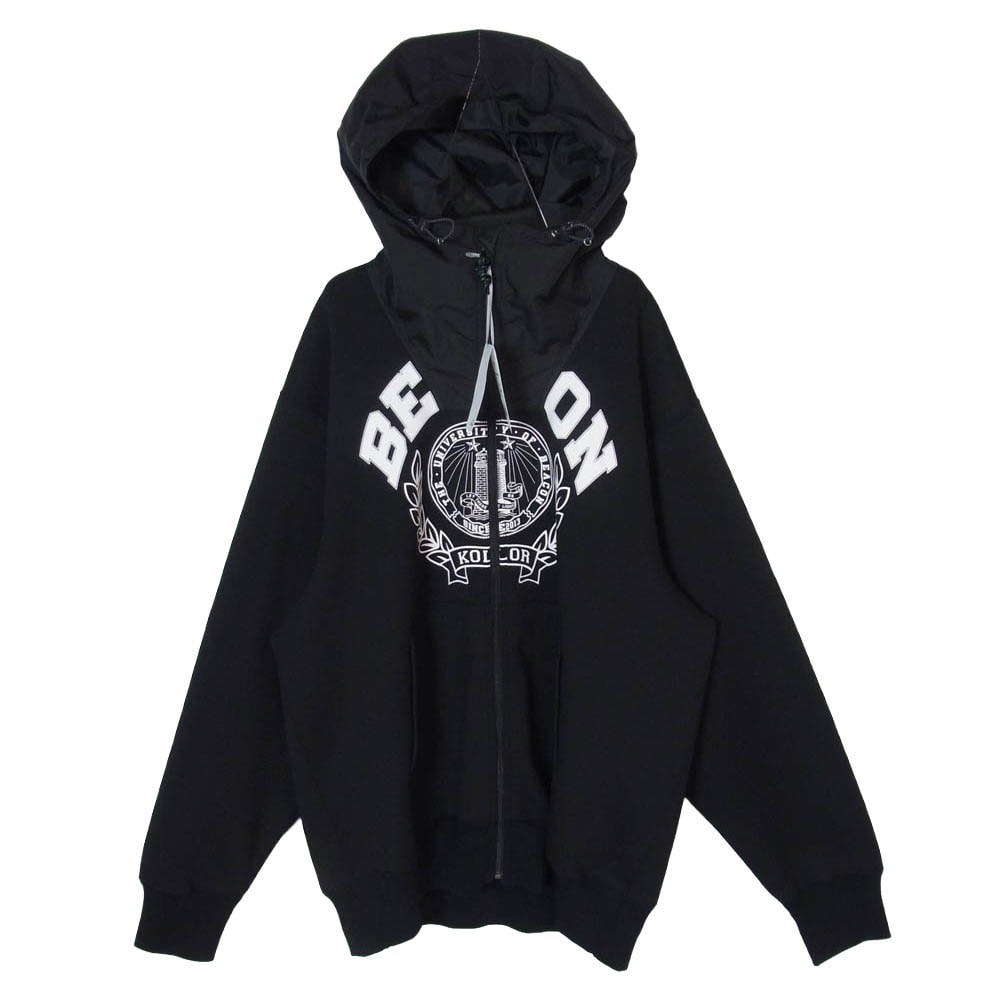 kolor カラー 26SS 26SBM-T04231 Double-Knit Hoodie 切替 ジップパーカー ブラック系 3【新古品】【未使用】【中古】