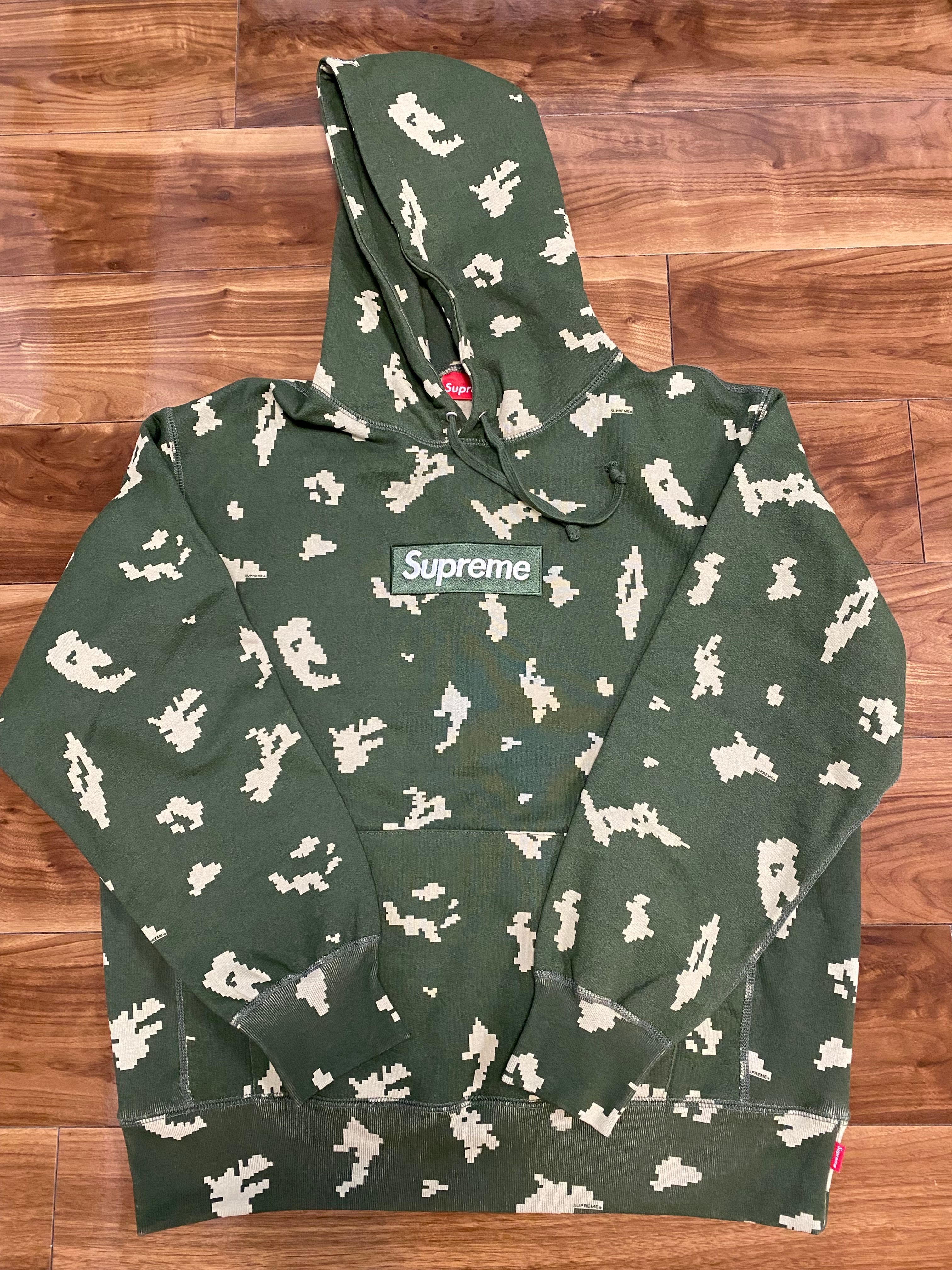 Supreme Box Logo Hooded Sweatshirt "Olive Russian Camo" (21FW)