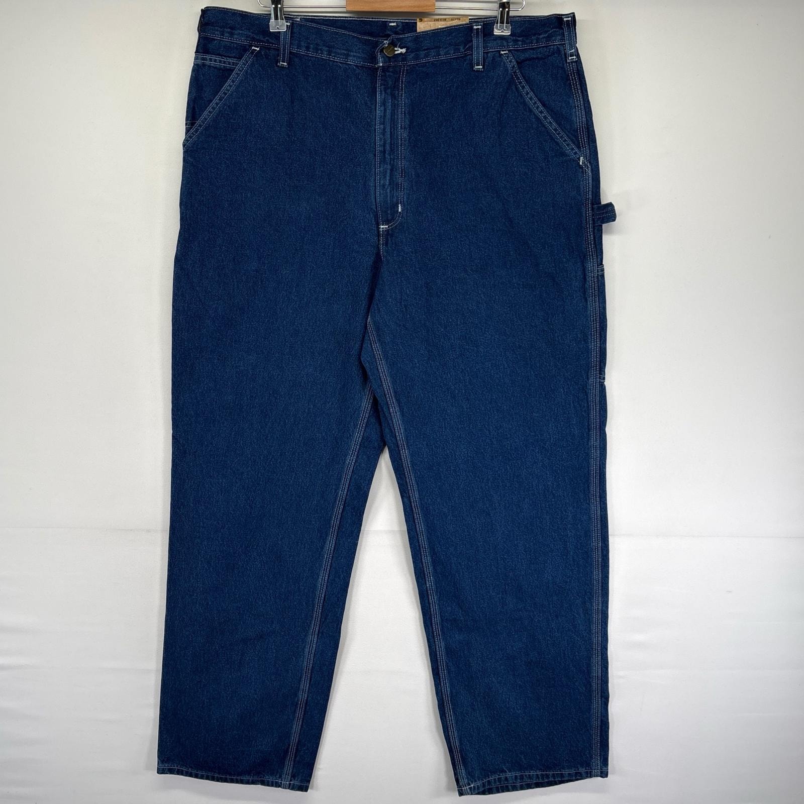 古着 カーハート Carhartt パンツ デニムペインターパンツ 大きいサイズ タグ付き ワーク ワンポイントロゴ w40 L32  ブルー系 メンズ