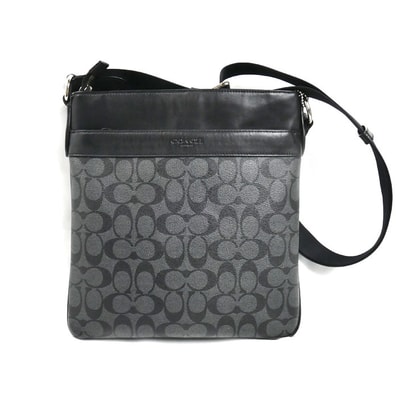 COACH コーチ シグネチャー チャールズ クロスボディ ショルダーバッグ ブラック F54781 メンズ【中古】