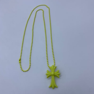 Chrome Hearts Rubber Small CH Cross Silicon Necklace "Yellow"