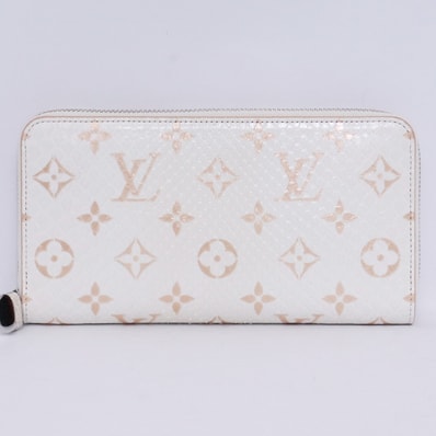 Louis Vuitton Zippy Wallet Padlock Monogram Python Leather "Latte"