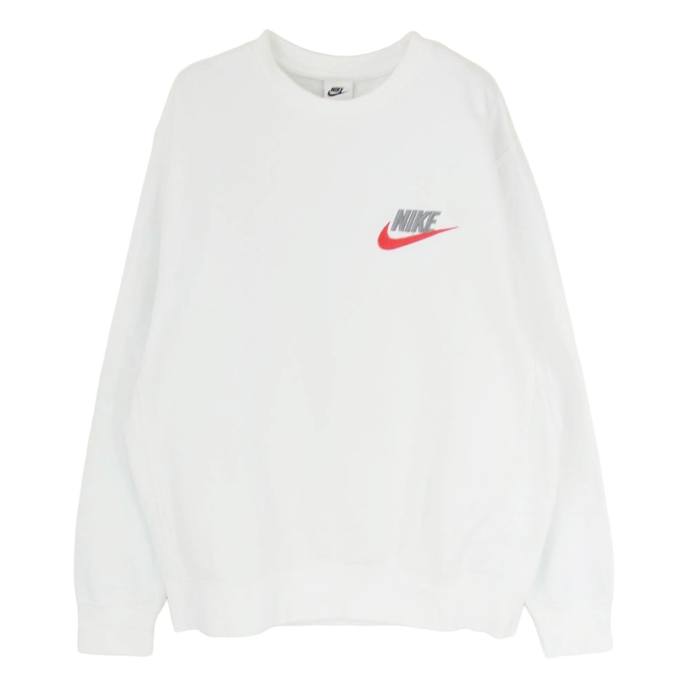 NIKE ナイキ スウェット FB7685-100 クラブ + FT LBR ロゴ刺繡 クルーネック スウェット トレーナー ホワイト系 L【中古】