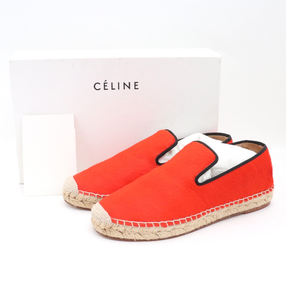CELINE フラットシューズ エスパドリーユ ハラコ
