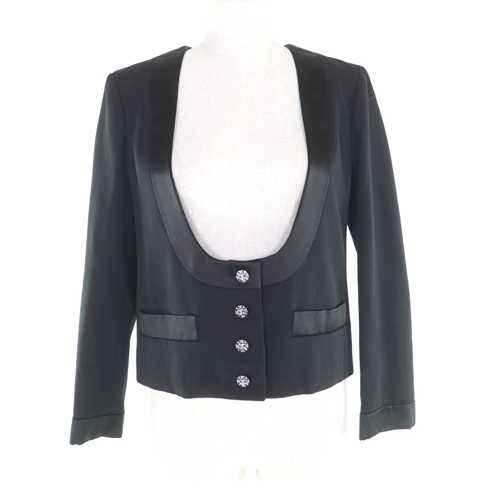 極美品 シャネル ジャケット ブラック 36 P73138V11502
