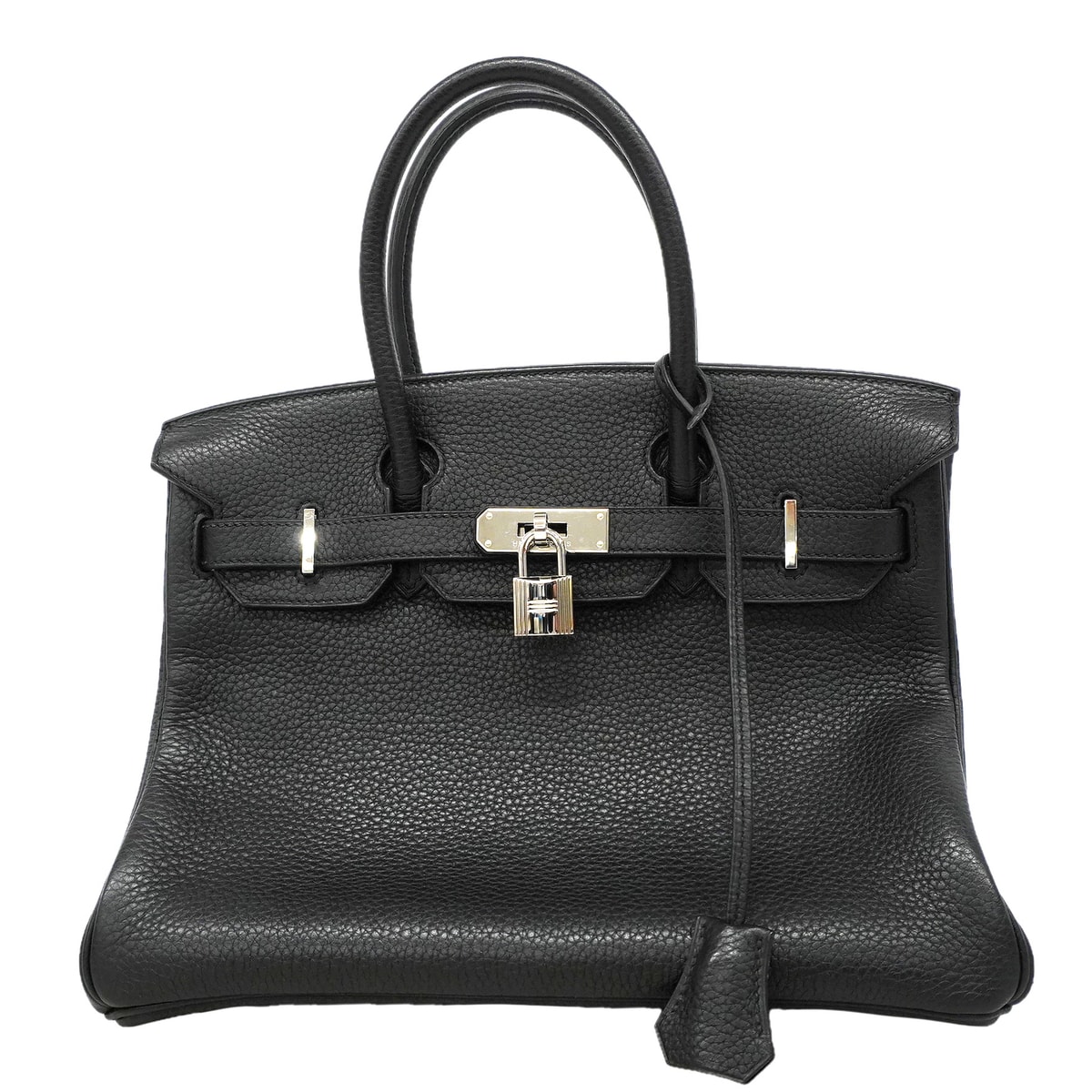 【6kb1539】エルメス ハンドバッグ バーキン30 トゴ ブラック シルバー金具 □M刻印【中古】レディース