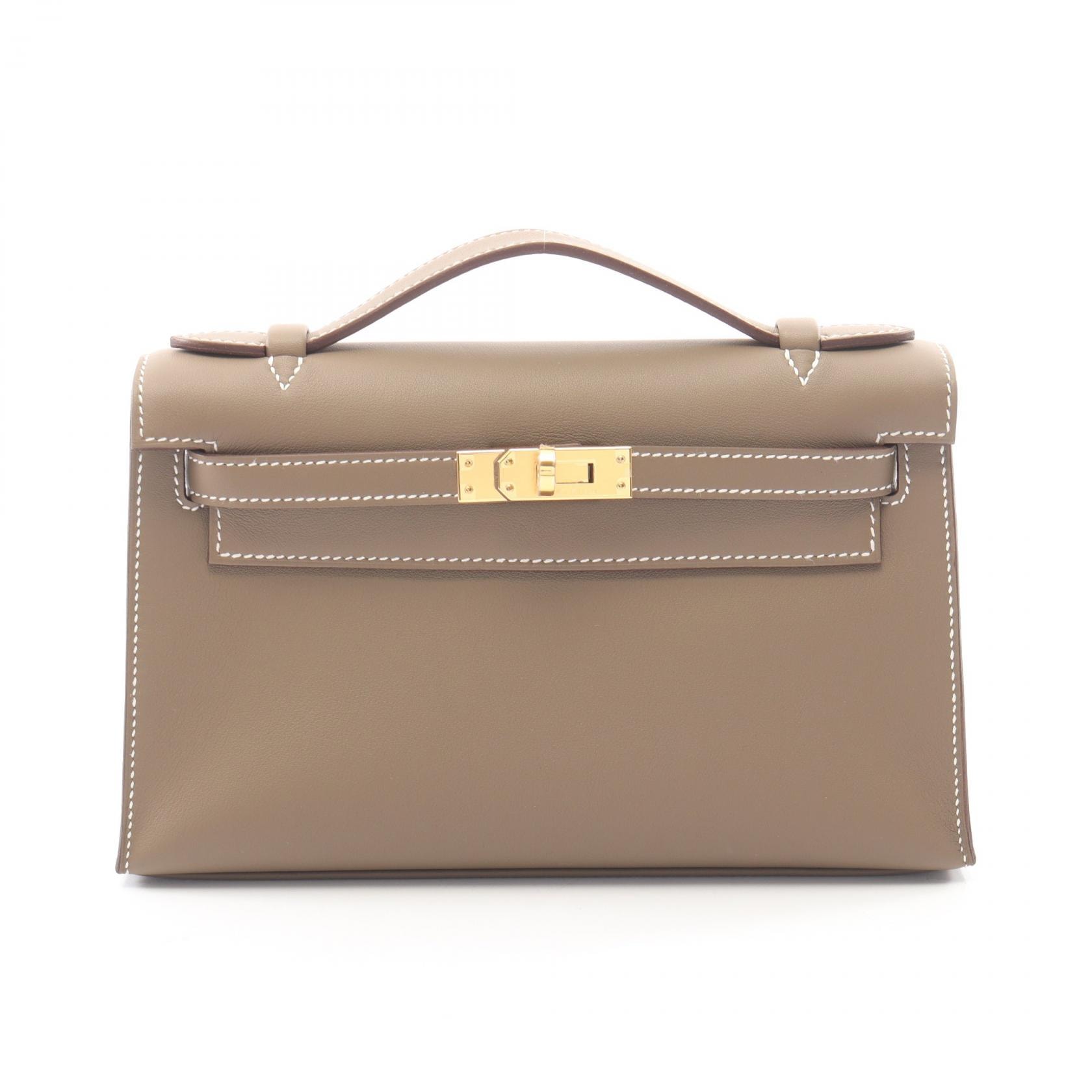 エルメス HERMES ポシェットケリー ミニ エトゥープ ハンドバッグ バッグ ヴォースイフト ヴォースイフト レディース グレー系 【中古】