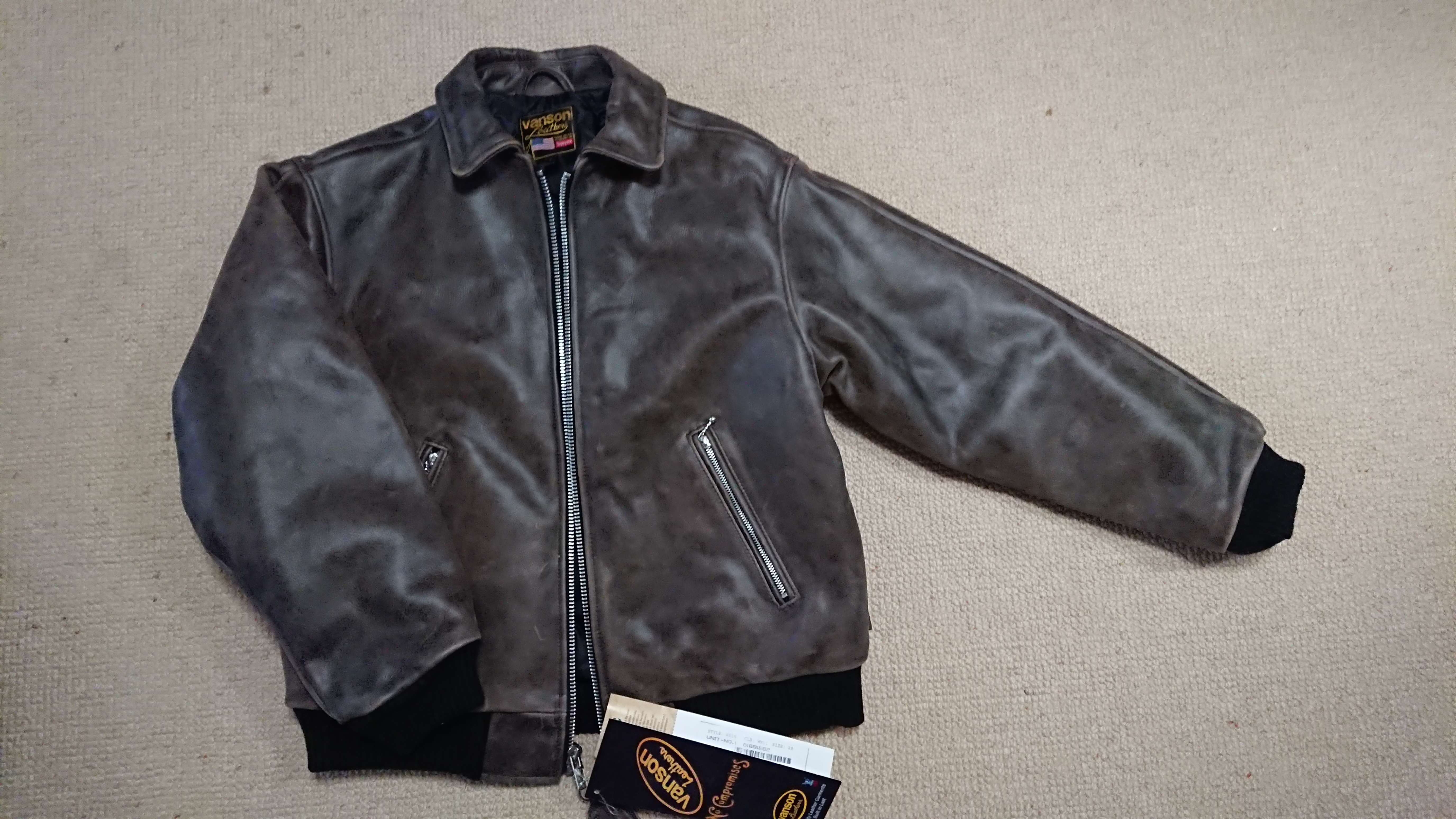 Supreme / Vanson Leathers Worn Leather Jacket "Brown"