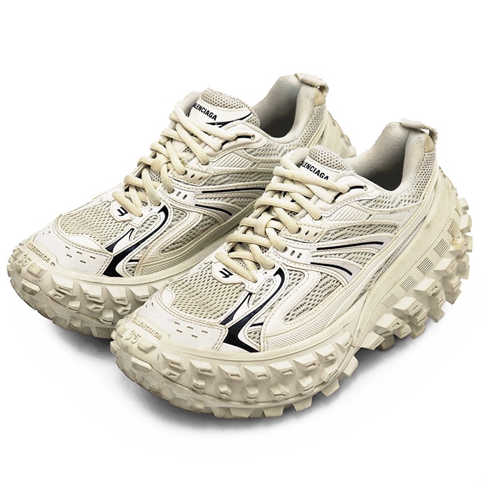 【美品】BALENCIAGA バレンシアガ  ディフェンダー ダッドスニーカー サイズ 36 レディース 685611 バウンサー ロゴ チャンキーソール シューズ 靴 アイボリー
