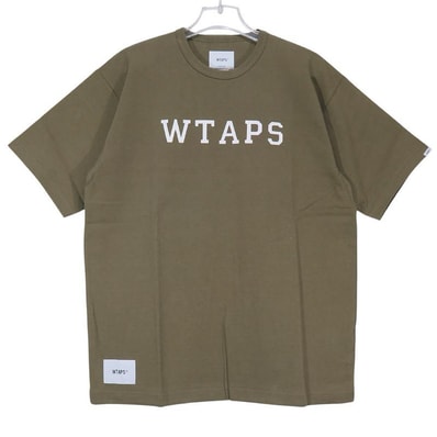 新品 WTAPS ダブルタップス 21SS COLLEGE/SS/COTTON 211ATDT-CSM20 カレッジ ショートスリーブ コットン Tシャツ オリーブドラブ カットソー 半袖 サイズ02(M)