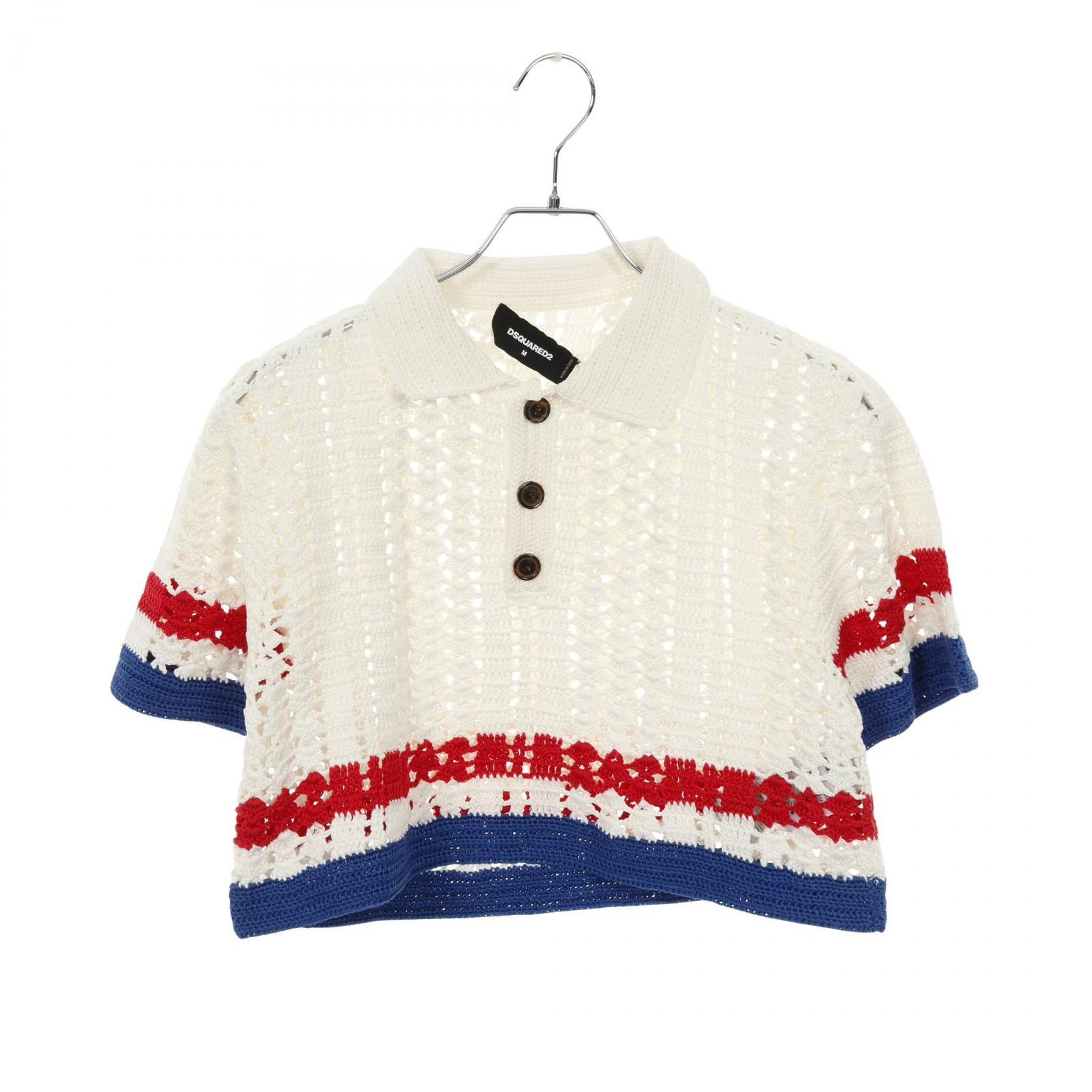 ディースクエアード DSQUARED2 トリコロール ニット 衣料品 トップス コットン レディース ホワイト系 / ブルー系 / レッド系 S71HA1245 【中古】