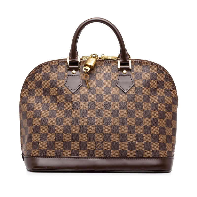 ルイ ヴィトン ダミエ アルマPM ハンドバッグ N51131 ブラウン PVC レザー レディース LOUIS VUITTON 中古