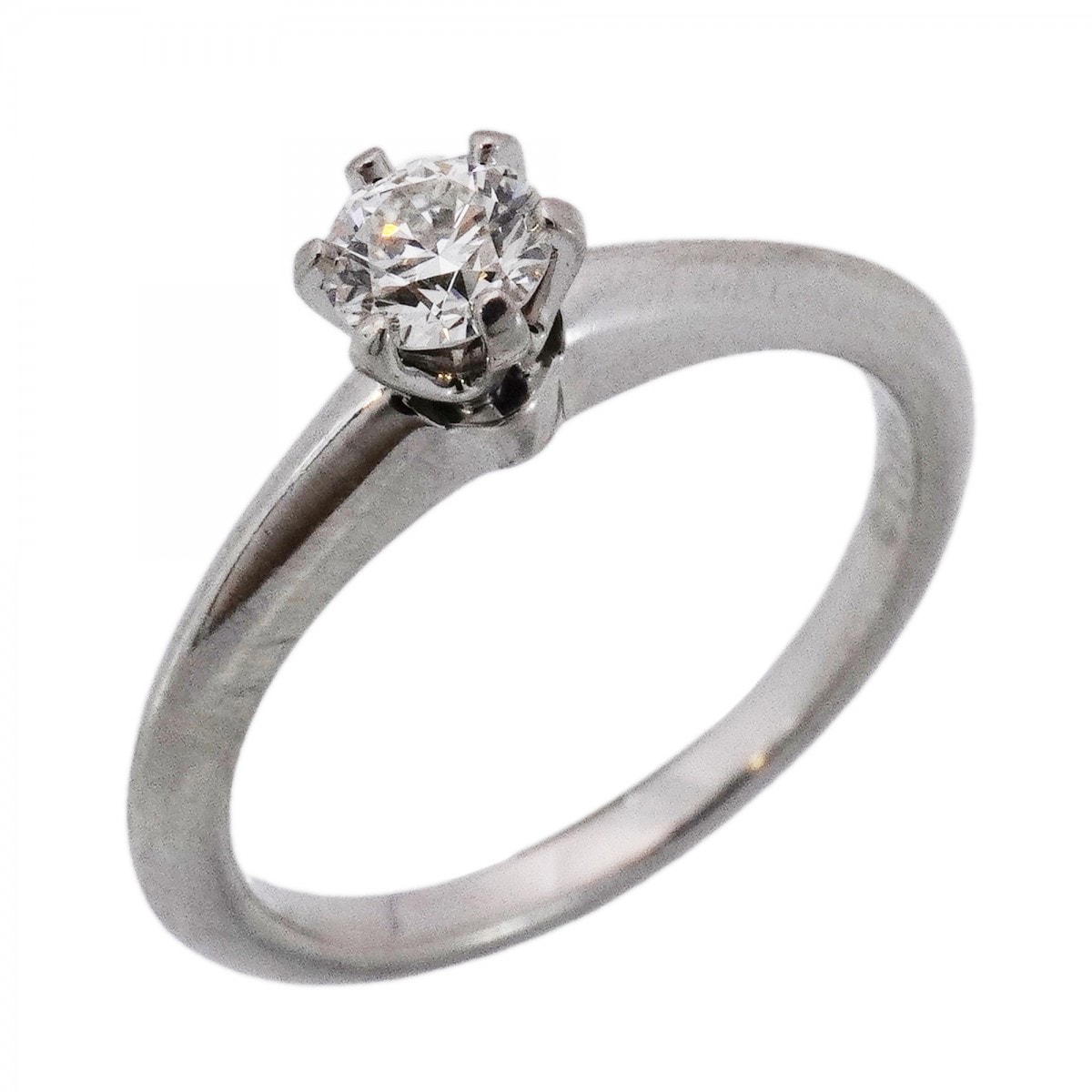 【6jdb0427-26】ティファニー リング ソリティア 1PD Pt950 プラチナ ダイヤモンド 0.25ct 7.5号【中古】レディース