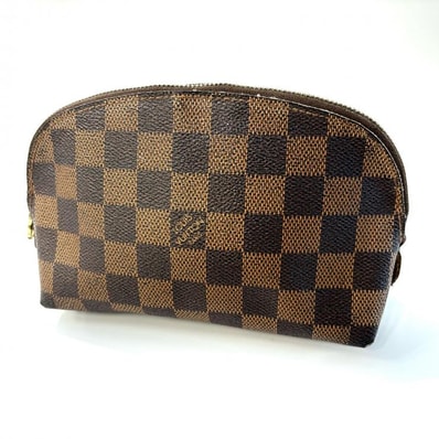 LOUIS VUITTON ダミエ ポシェット コスメティック PM N47516 化粧ポーチ メイクポーチ スペイン製 鑑定済み 正規品 ルイ・ヴィトン