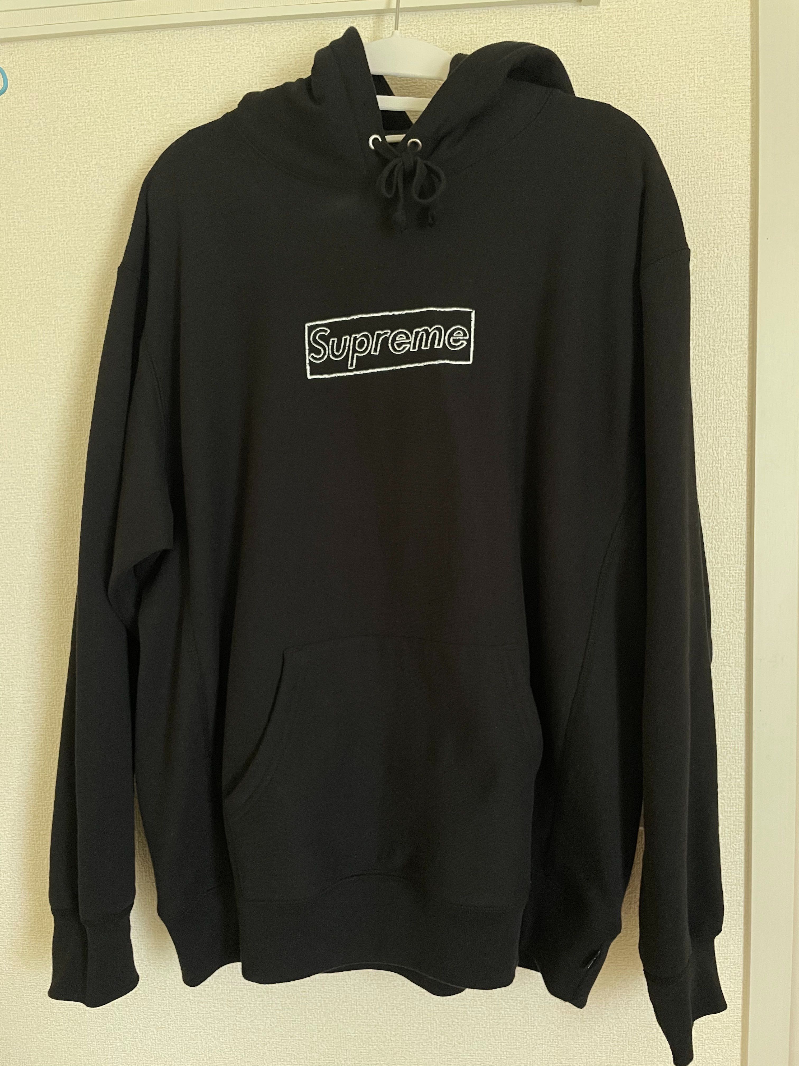 Supreme KAWS Chalk Logo Hooded Sweatshirt "Black"(2021)