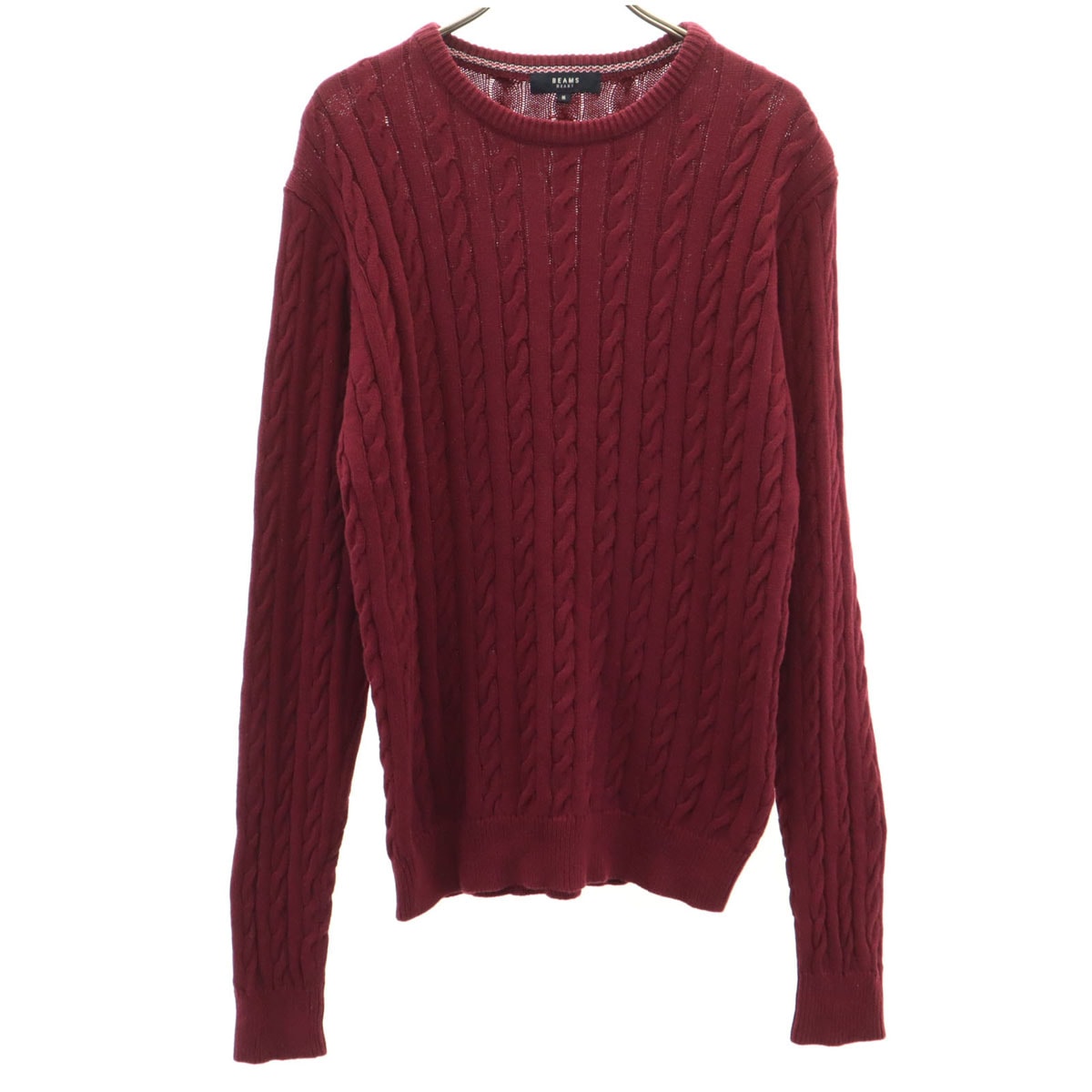 美品 BEAMS HEART ビームスハート 長袖 ケーブル ニット M ボルドー セーター