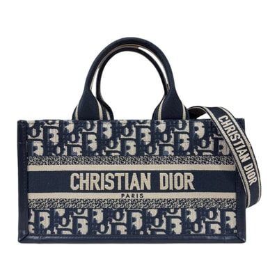 ディオール イーストウエスト ブックトート ショルダーバッグ キャンバス M1326CZBB_M928 ネイビー レディース Dior 中古