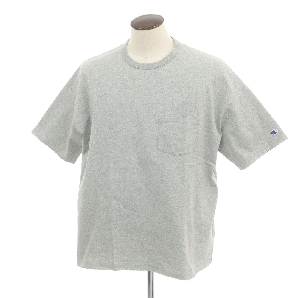 【中古】チャンピオン Champion × MIN-NANO × BEAMS コットン クルーネック ポケット 半袖Tシャツ グレー【サイズL】【メンズ】