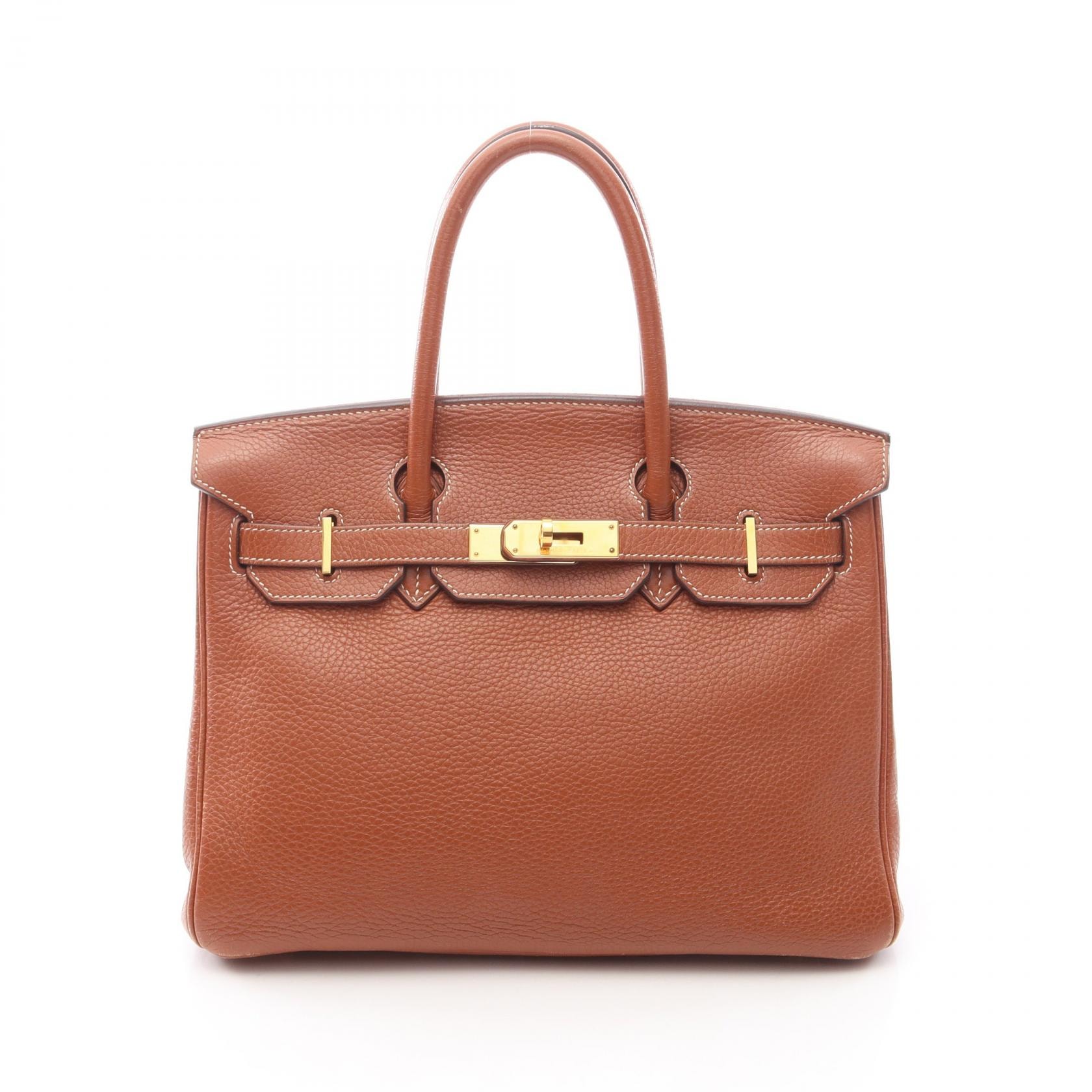 エルメス HERMES バーキン30 ハンドバッグ バッグ レザー トリヨンクレマンス トリヨンクレマンス ゴールド □I刻印(2005年製造) レディース ブラウン系 【中古】