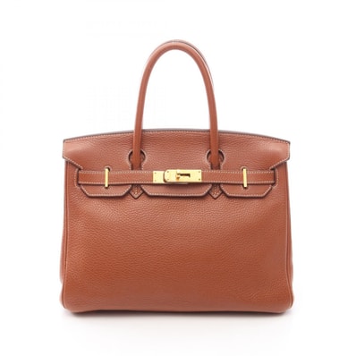 エルメス HERMES バーキン30 ハンドバッグ バッグ レザー トリヨンクレマンス トリヨンクレマンス ゴールド □I刻印(2005年製造) レディース ブラウン系 【中古】