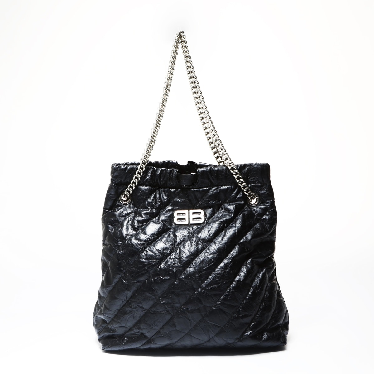 バレンシアガ BALENCIAGA クラッシュトート レザー 2way チェーン ショルダーバッグ【中古】