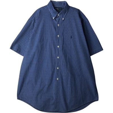 古着 ラルフローレン Ralph Lauren CLASSIC FIT 半袖 ボタンダウン チェックシャツ メンズXL相当/eaa640697