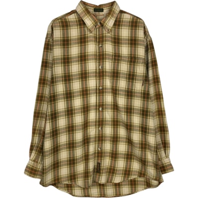 古着 90~00年代 ティンバーランド Timberland RUGGED FIT 長袖 ボタンダウン ライトネルチェックシャツ メンズM相当 ヴィンテージ/eaa477776