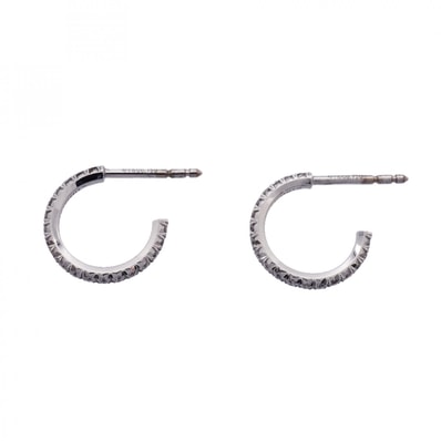★SALE【6jgb0381】ティファニー ピアス メトロ/フープ K18WG ホワイトゴールド ダイヤモンド【中古】レディース