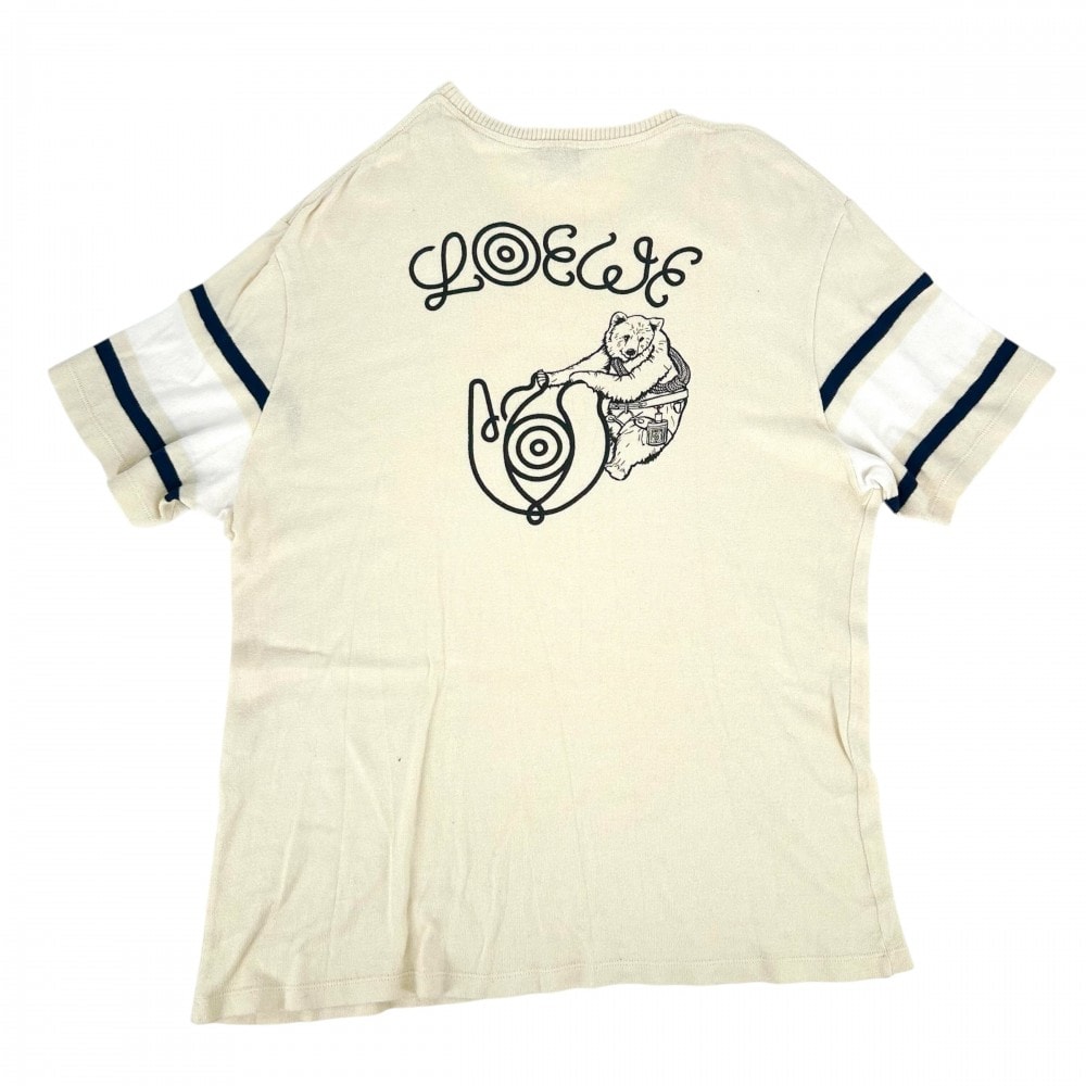 LOEWE ロエベ ニット IBIZA サマーニットカットソー クルーネック トップス アパレル 服 XL H664Y22J02 アイボリー コットン メンズ 春 夏【中古品】
