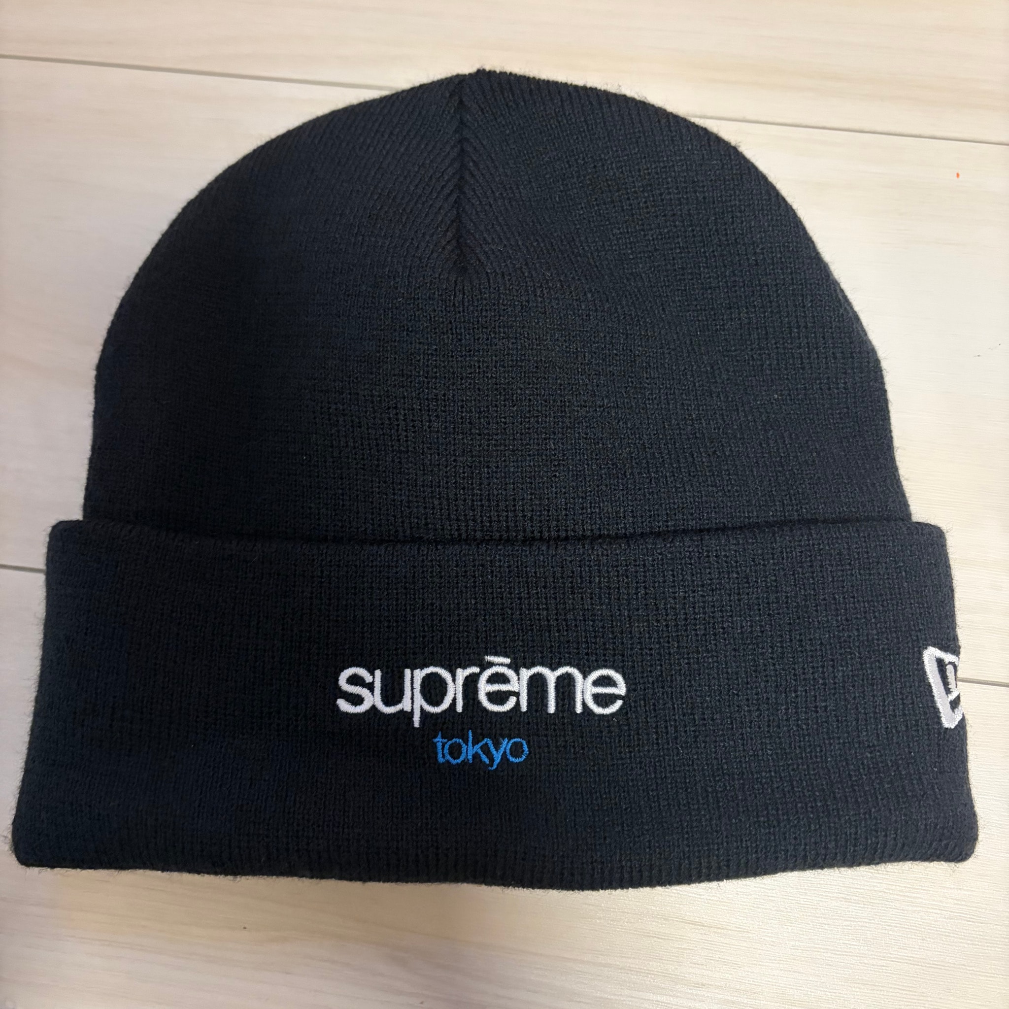 Supreme x New Era Classic Logo Shop Beanie (tokyo) "Navy"