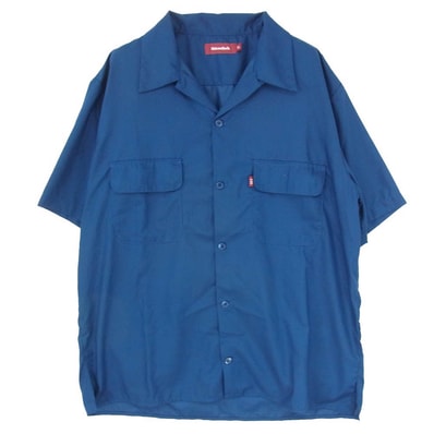 HideandSeek ハイドアンドシーク S/S SHIRT オープンカラー 開襟 半袖 ワーク シャツ ブルー系 XL【中古】