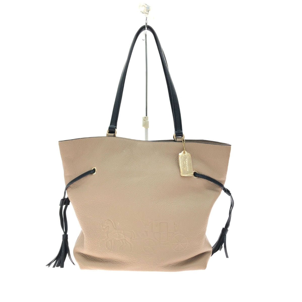 ▼▼COACH コーチ レディース トートバッグ アウトレット チョークマルチ A4サイズ タバコ臭有 CA165 ベージュ