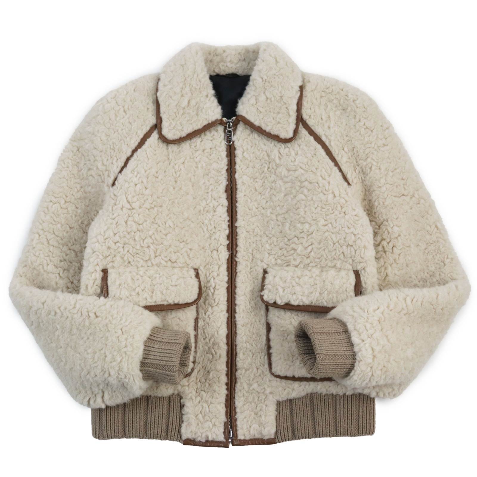 極美品 フェンディ ブルゾン ベージュ ブラウン メンズ 46 FW1163