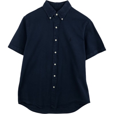 古着 ラルフローレン Ralph Lauren SLIM FIT スリムフィット シアサッカー 半袖 ボタンダウンシャツ メンズM相当/eaa625396