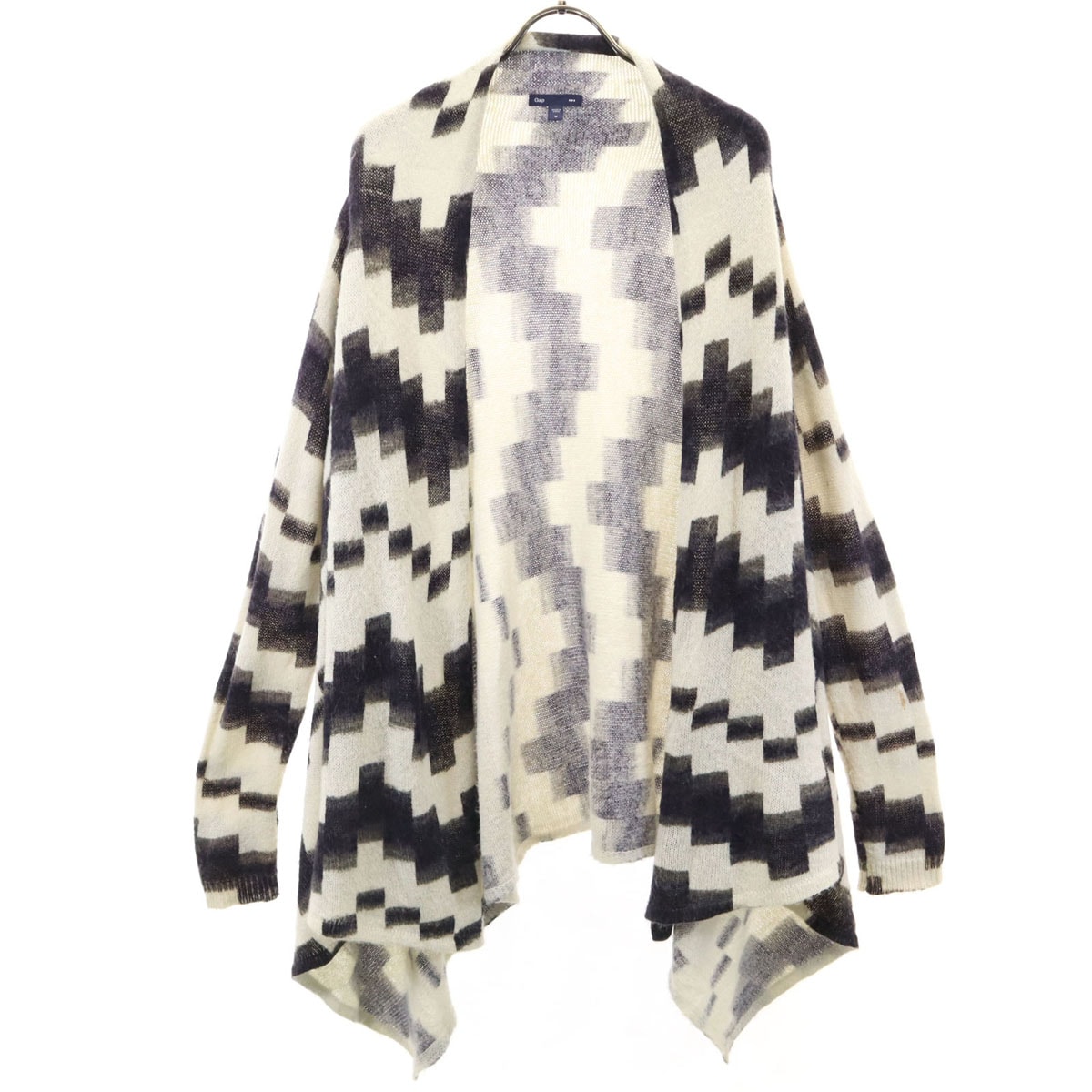 GAP ギャップ 総柄 長袖 カーディガン M オフホワイト