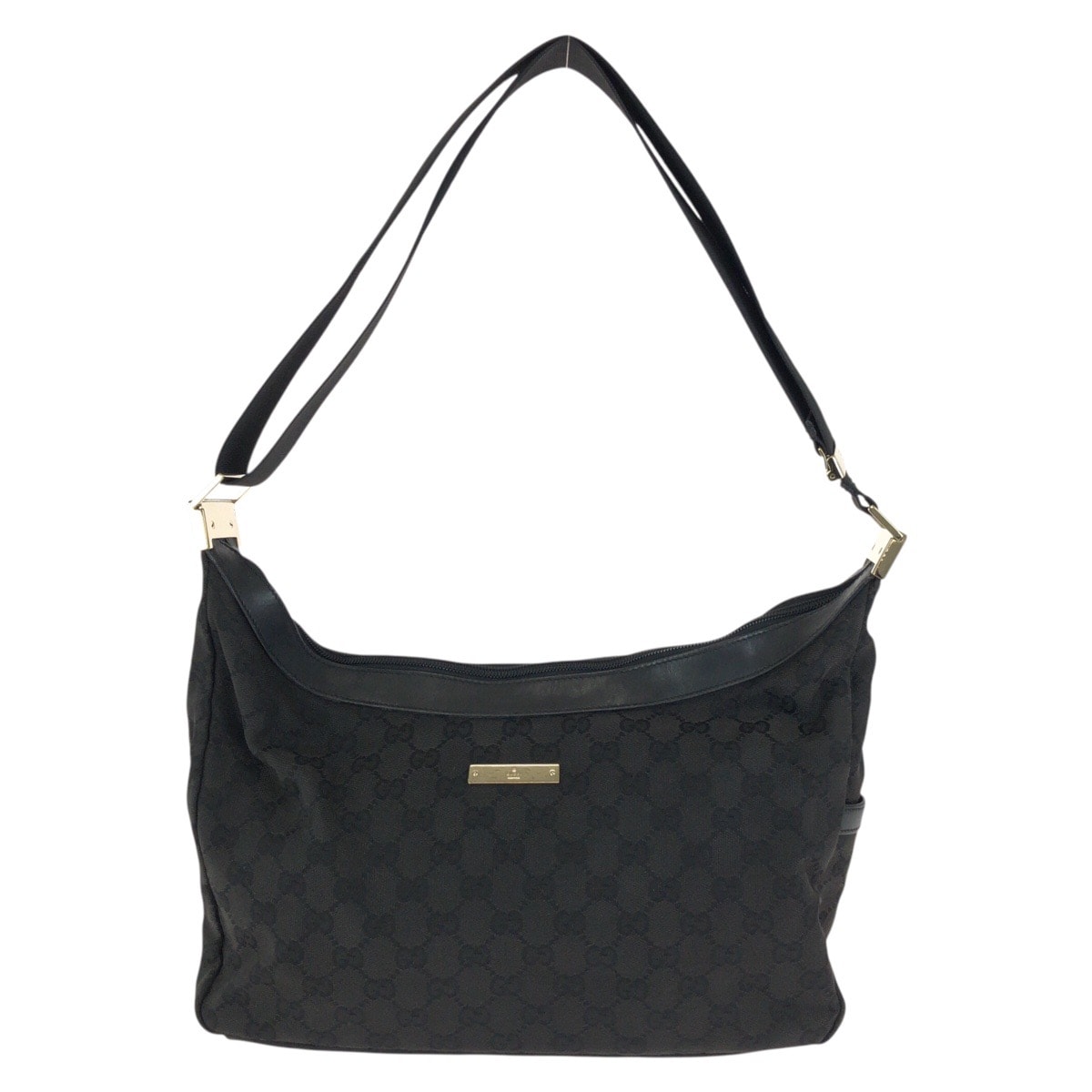 美品 GUCCI グッチ ブラック 黒 ゴールド金具 GGキャンバス レザー/ ショルダーバッグ 602410 【中古】