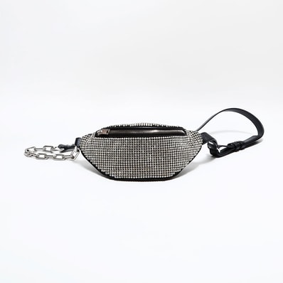 Alexander wang アレクサンダー ワン ラインストーン ウエストバッグ【中古】