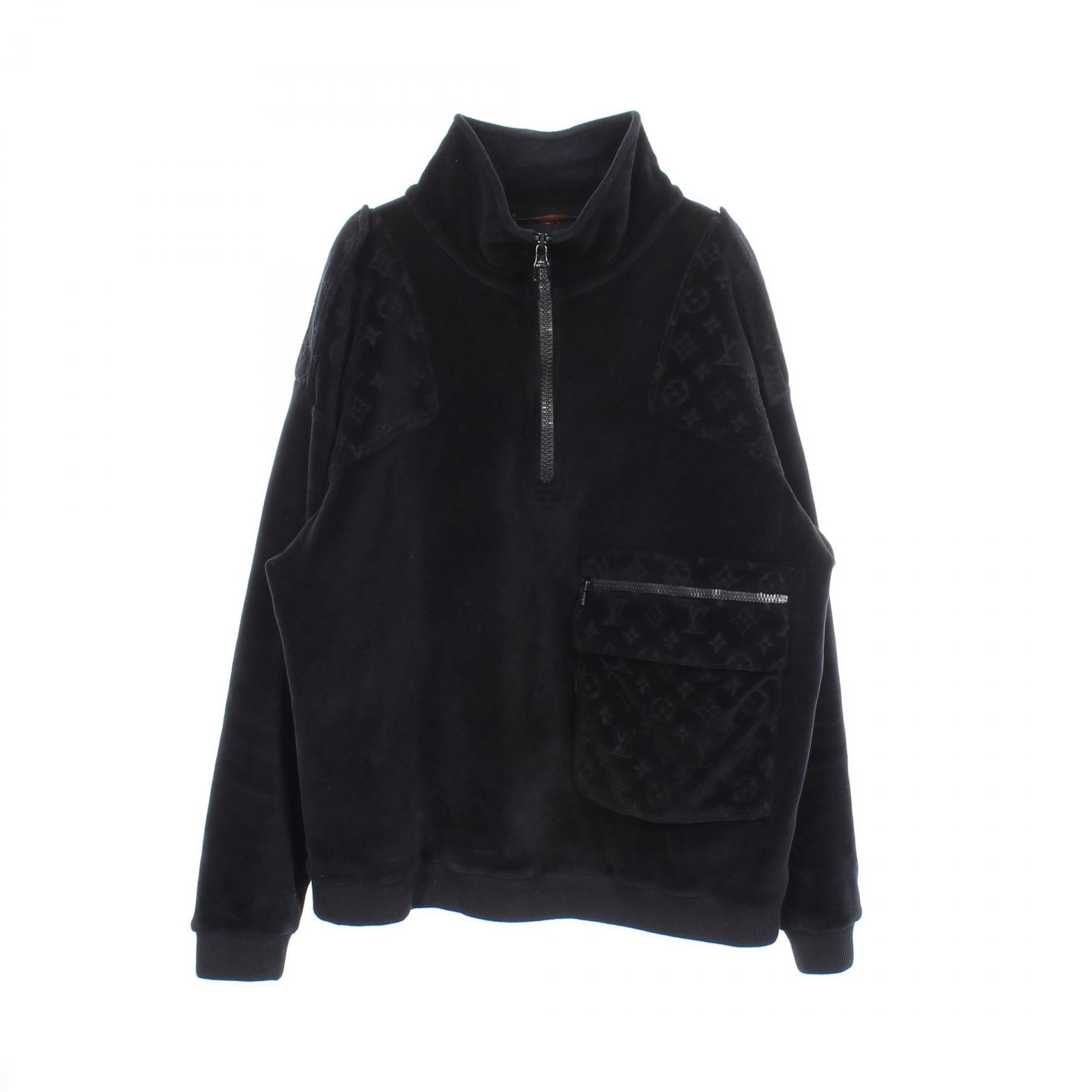 ルイ・ヴィトン LOUIS VUITTON モノグラム エンボス加工 ハーフジップ ブルゾン 衣料品 アウター コットン メンズ ブラック系 RM191 JZA HGY82W 【中古】