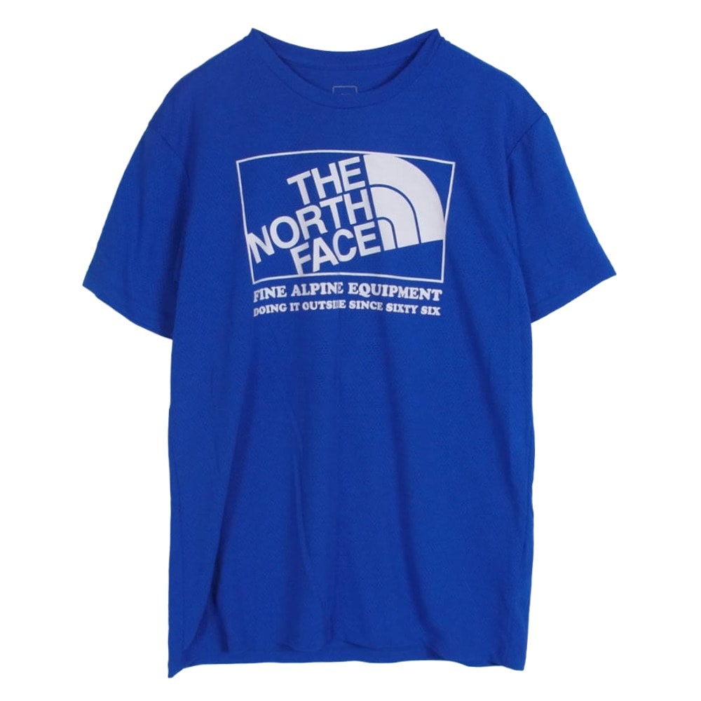 THE NORTH FACE ノースフェイス Tシャツ NT11868 DAIAGONAL LOGO MESH TEE ダイアゴナル ロゴ メッシュ ロゴプリント ランニング Tシャツ 半袖カットソー ブルー ブルー系 M【中古】