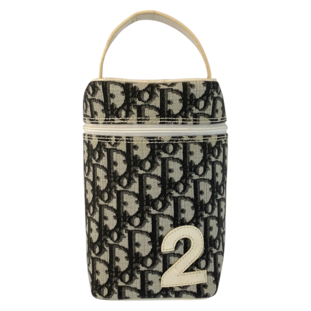 Christian Dior クリスチャンディオール トロッター ホワイト ブラック 黒 PVC レザー/ ハンドバッグ バニティバッグ 600986 【中古】