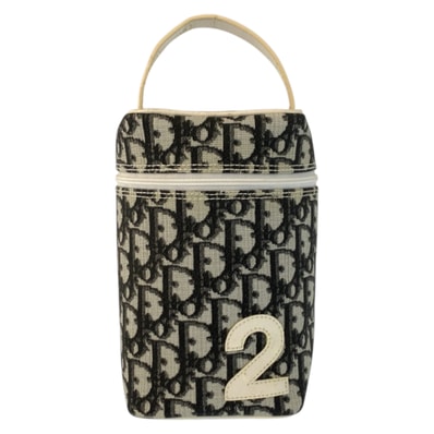 Christian Dior クリスチャンディオール トロッター ホワイト ブラック 黒 PVC レザー/ ハンドバッグ バニティバッグ 600986 【中古】