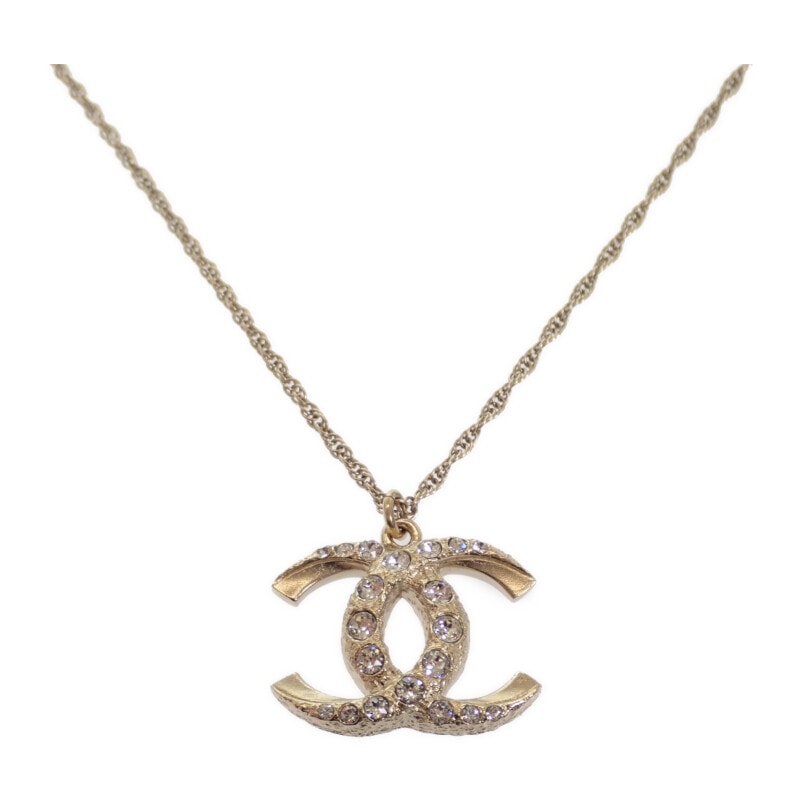 シャネル CHANEL ココマーク A99269 ネックレス メタル クリスタル ゴールド メンズ レディース【中古】【Aランク】