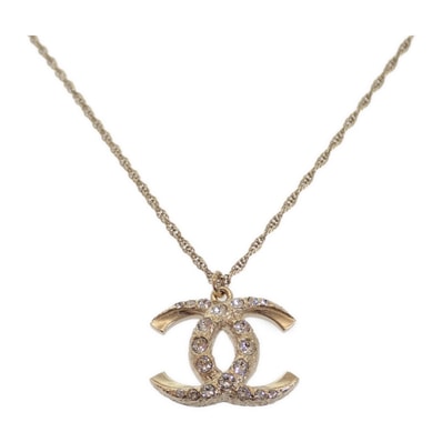 シャネル CHANEL ココマーク A99269 ネックレス メタル クリスタル ゴールド メンズ レディース【中古】【Aランク】