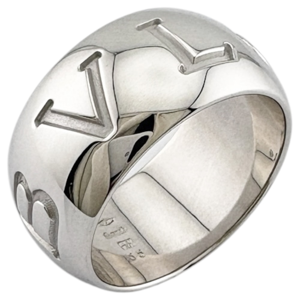 ブルガリ モノロゴ リング 指輪 14号 18金 K18ホワイトゴールド レディース BVLGARI  中古
