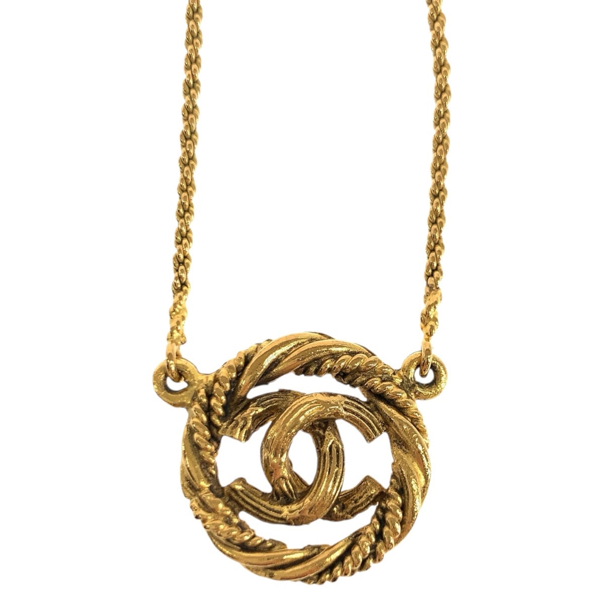 美品 CHANEL シャネル ヴィンテージ ココマーク ゴールド メタル ネックレス ペンダント 602049 【中古】