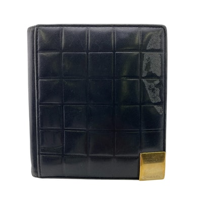 シャネル CHANEL 二つ折り財布 チョコバー 札入れ カードケース ヴィンテージウォレット 7299751 ブラック